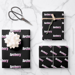 Girls Archery Abstract Typography Wrapping Paper Sheets