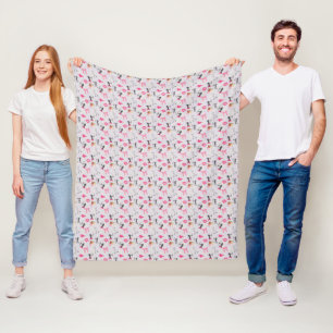 Girls Archery - Girly Hearts and Makeup Fleece Blanket