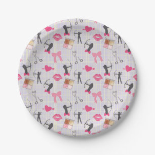 Girls Archery - Girly Hearts and Makeup Paper Plates