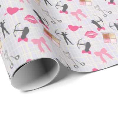 Girls Archery - Girly Hearts and Makeup Wrapping Paper