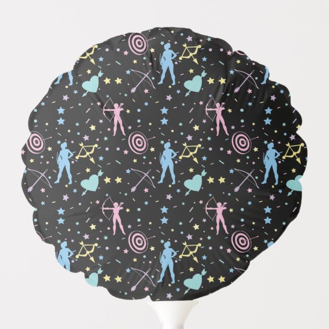 Girls Archery - Girly Hearts Stars Archer Balloon (Front)