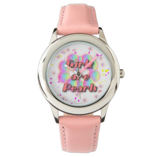 Girls Are Pearls  Pink Wrist Watch