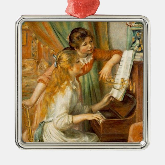 ''Girls at the Piano'', 1892 Metal Ornament (Front)