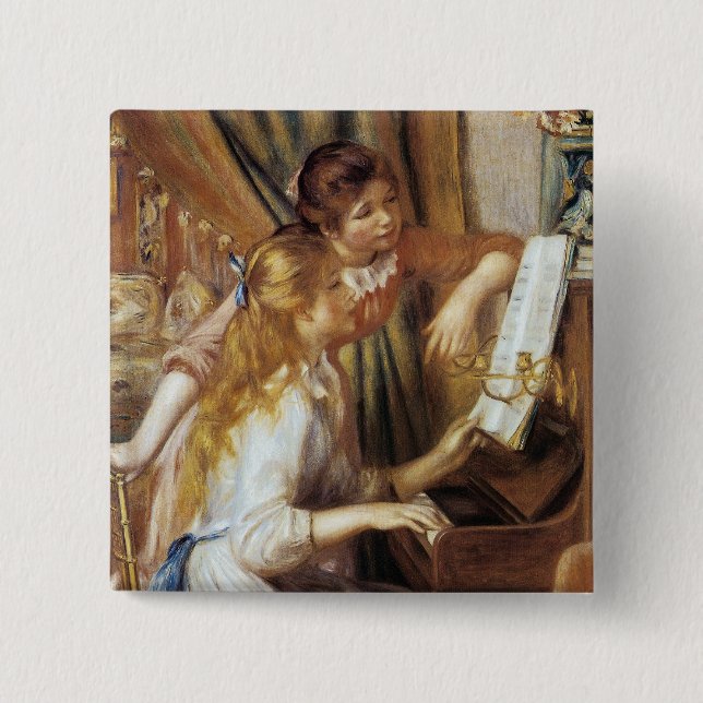 Girls at the Piano Button (Front)