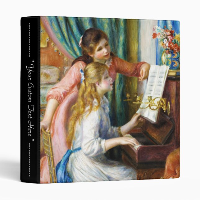 Girls at the Piano Pierre Auguste Renoir painting 3 Ring Binder (Front/Spine)