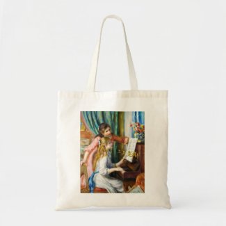 Girls at the Piano Pierre Auguste Renoir painting Tote Bag