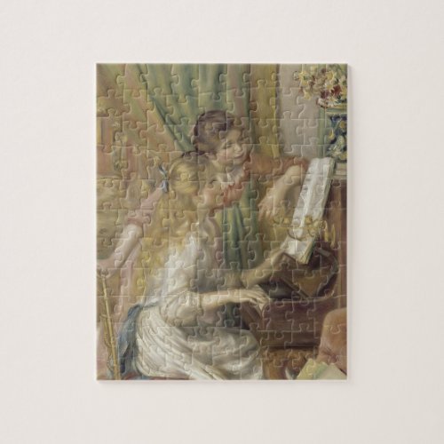 Girls at the Piano Renoir Impressionist Painting Jigsaw Puzzle