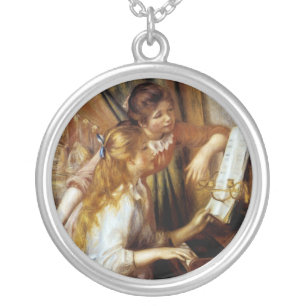 Girls at the Piano Silver Plated Necklace