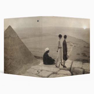 Girls Atop Khufu Pyramid in Egypt Sunrise 1920 3 Ring Binder