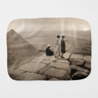 Girls Atop Khufu Pyramid in Egypt Sunrise 1920 Baby Burp Cloth