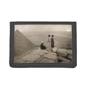 Girls Atop Khufu Pyramid in Egypt Sunrise 1920 Tri-fold Wallet