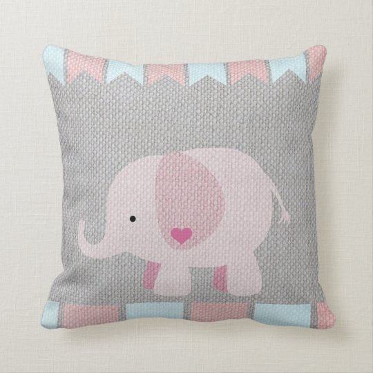 pink elephant baby pillow