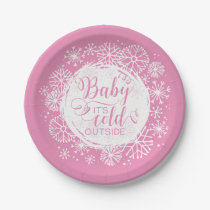 Girls Baby It's Cold Outside 7" Paper Plate