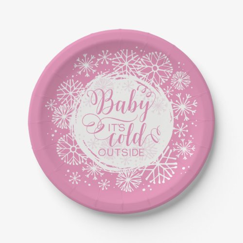 Girls Baby Its Cold Outside 7 Paper Plate