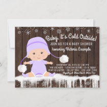 Girls Baby its Cold Outside Baby Shower Invitation