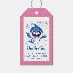 Girls BABY SHARK Shower Doo Cute Pink Customized Gift Tags