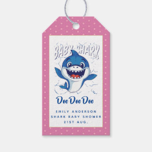Girls BABY SHARK Shower Doo Cute Pink Customized Gift Tags