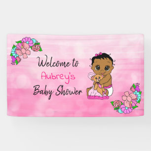 Girl's Baby Shower Banner, Baby Girl Pink Banner