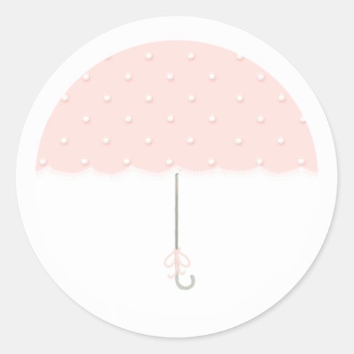 Girls Baby Shower Classic Round Sticker