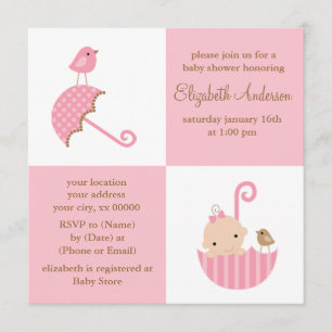 Girls Baby Shower Invitation