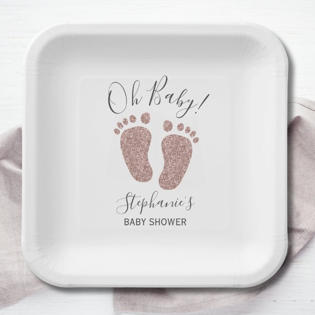 Girl's Baby Shower Oh Baby Paper Plates (Creator Uploaded)