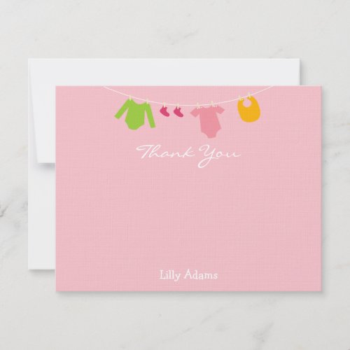 Girls Baby Shower Thank You Note