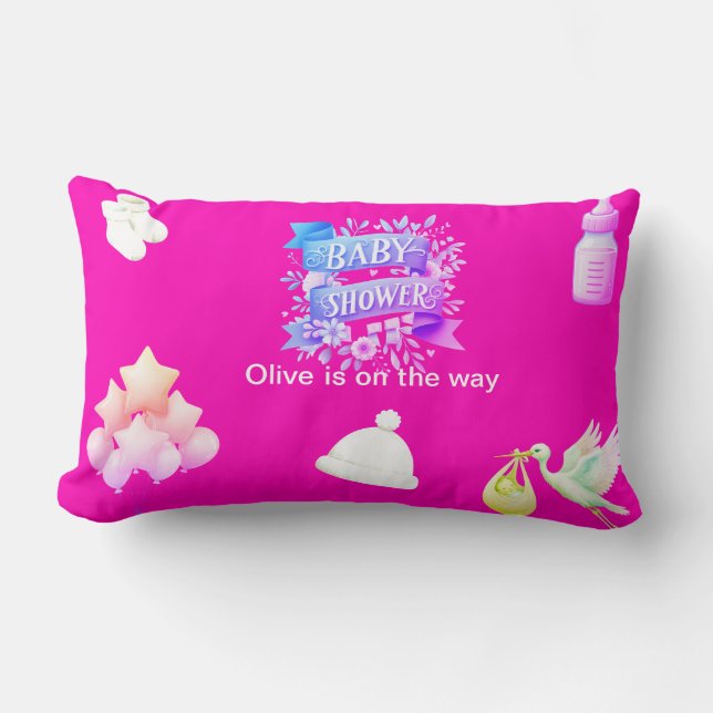 Girl's baby shower Throw Pillow (Front)