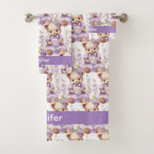 Girl's Baby & Toddler Bath Towel Set   Custom Name
