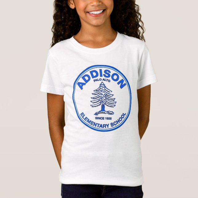 Girls' Babydoll Tee, Blue logo T-Shirt (Front)
