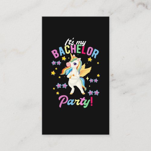 Girls Bachelor Party Unicorn Bachelorette Business Card
