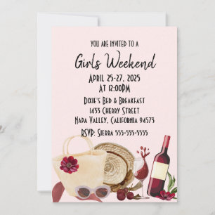 Girls Bachelorette Getaway Weekend Invitation