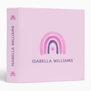 Girls Back to School Rainbow 3 Ring Binder