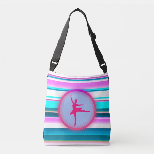Girls Ballerina Dance Stripes    Crossbody Bag (Front)