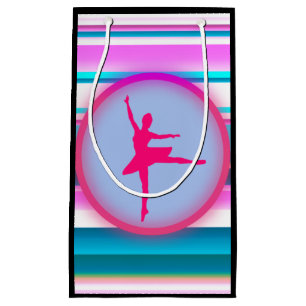Girls Ballerina Dance Stripes Small Gift Bag