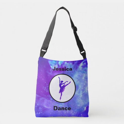 Girls Ballerina Dancer Watercolor Crossbody Bag