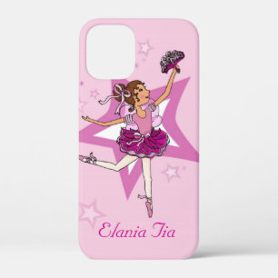 Girls ballerina dark hair named pink iPhone 12 mini case