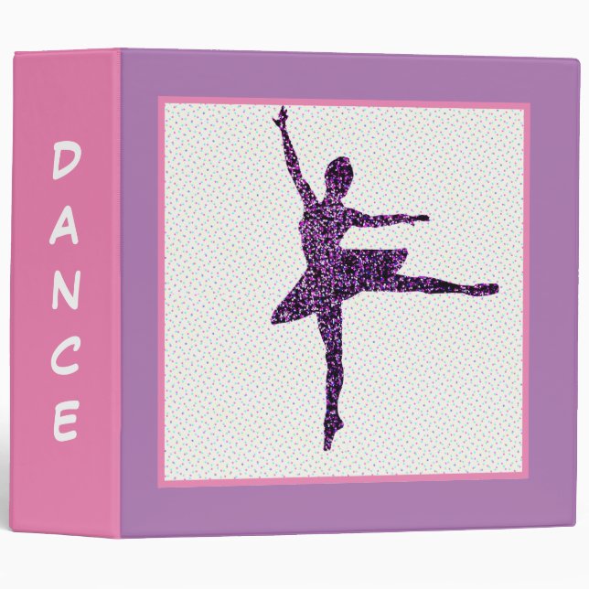 Girls Ballet Dancer Pastel Personalized 3 Ring Binder (Front/Spine)