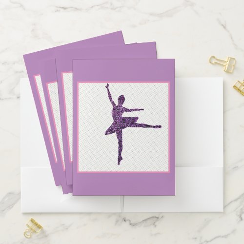 Girls Ballet Dancer Pastel Personalized Pocket Folder