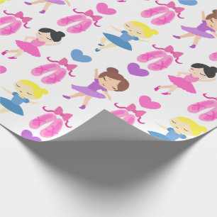 Girl's Ballet Dancers and Shoes Pattern Wrapping Paper