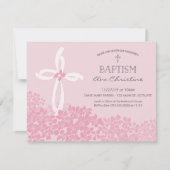 Girl's Baptism, Christening Invitation w/ Cross | Zazzle