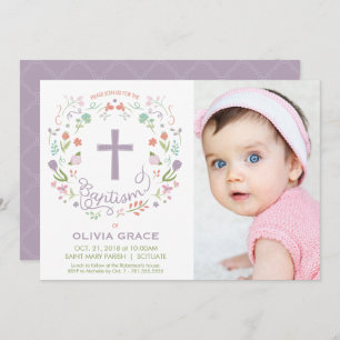 Girl's Baptism Invitation - Photo, Custom, Pretty