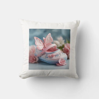 Girls' baptism throw pillow