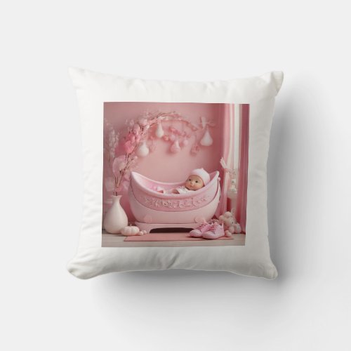 Girls baptism throw pillow