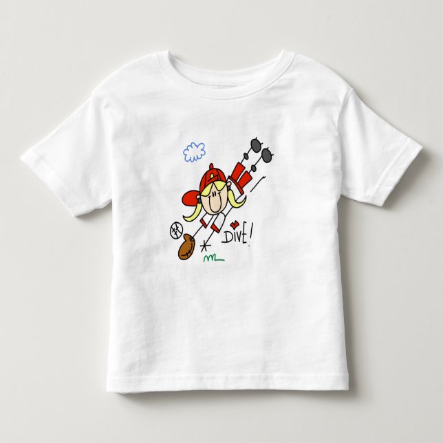 Girls Baseball Dive Tshirts and Gifts (Front)