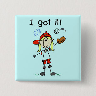 Girls Baseball I Got It Tshirts and Gifts Button