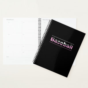 Girls Baseball - Pink Geometric Typography Planner