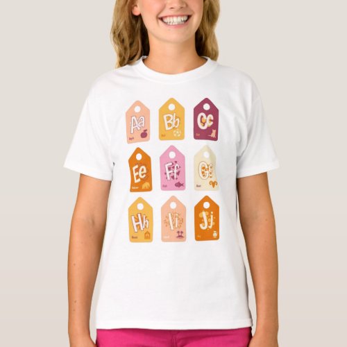 girls basic alphabet  T_Shirt