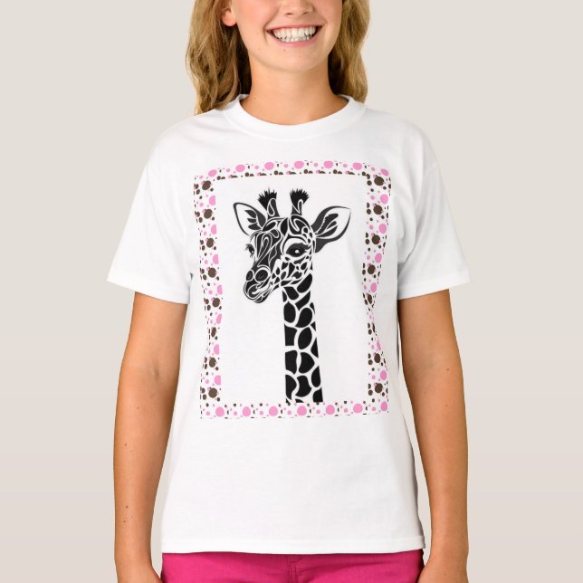 Girls' Basic T-Shirt Giraffe polka dot t shirt (Front)