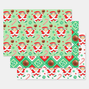 Girls Basketball Christmas Wrapping Paper Sheets