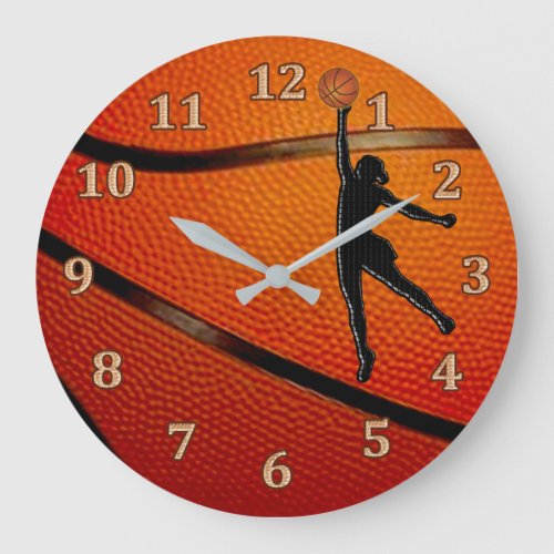 Girls Basketball Clock Girls Basketball Bedroom Large Clock